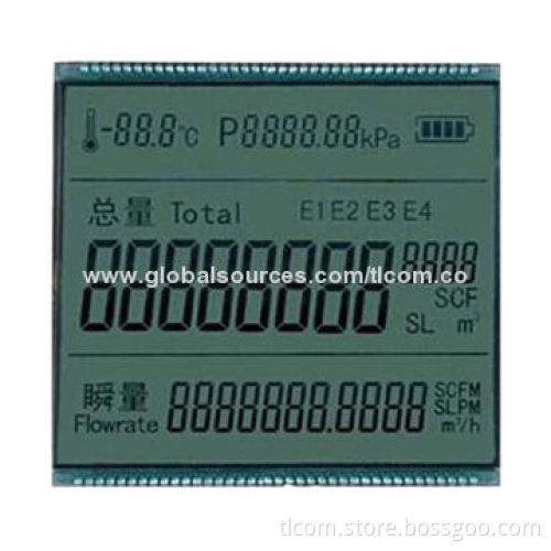 HTN Positive Custom 7 Segment 4-Digits iLCD Display Supply with Green Side LED Backlight